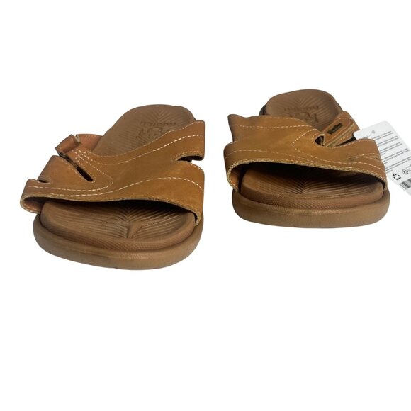 KuaiLu Eco-Friendly Sandals Womens 10.5 Tan Slides With Arch Support Durable New - Picture 3 of 10